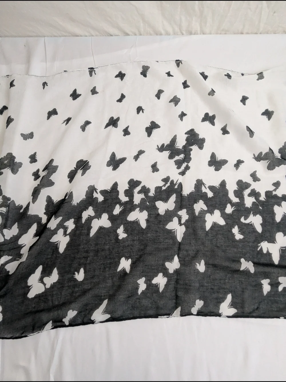Butterfly Print Scarf Black and White Scarf